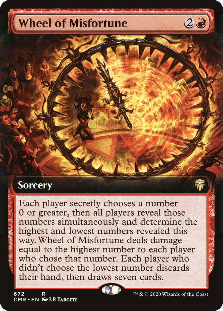 Wheel of Misfortune (CMR-672) [Commander Legends] (Extended Art) MTG Single Wizards of the Coast