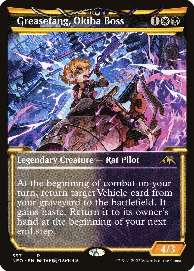 Greasefang, Okiba Boss (NEO-397) [Kamigawa: Neon Dynasty] (Showcase) MTG Single Wizards of the Coast