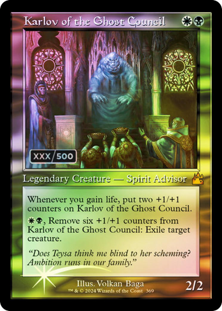 Karlov of the Ghost Council (Serial Numbered) (RVR-369) [Ravnica Remastered] Foil MTG Single Wizards of the Coast