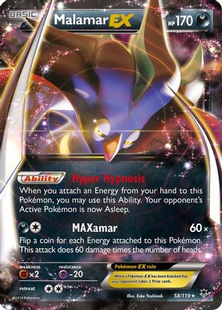Malamar EX (58/119) - [XY: Phantom Forces] Holofoil Pokemon Single Pokémon