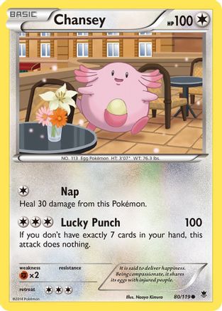 Chansey (80/119) Reverse Holofoil [XY: Phantom Forces] Pokemon Single Pokémon