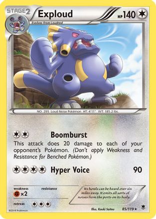 Exploud (/119) Reverse Holofoil [XY: Phantom Forces] Pokemon Single Pokémon