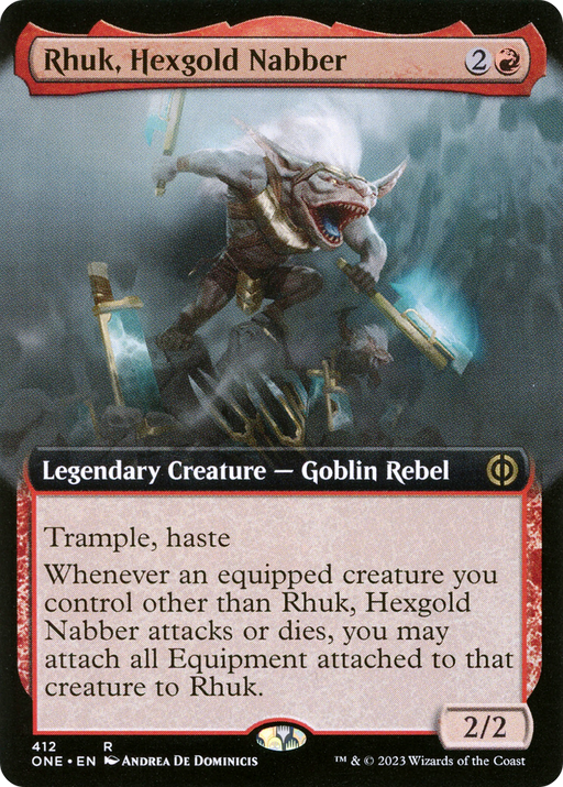 Rhuk, Hexgold Nabber (ONE-412) [Phyrexia: All Will Be One] (Extended Art) MTG Single Wizards of the Coast