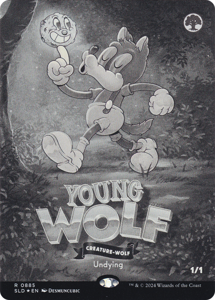 Young Wolf (Black & White Foil) (SLD-885) [Secret Lair Drop] (Borderless) Foil MTG Single Wizards of the Coast
