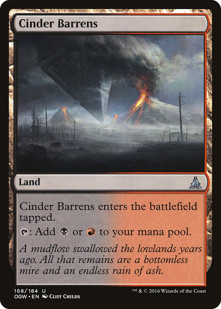Cinder Barrens (OGW-168) [Oath of the Gatewatch] MTG Single Wizards of the Coast