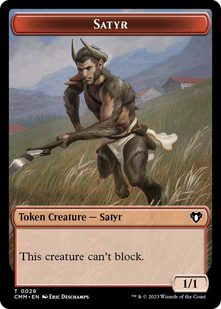 Saproling // Satyr Double-Sided Token [Tokens] Commander Masters Tokens MTG Single Magic: The Gathering