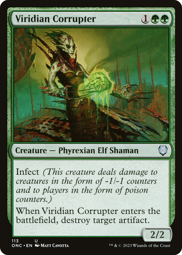 Viridian Corrupter (ONC-113) [Phyrexia: All Will Be One Commander] MTG Single Wizards of the Coast
