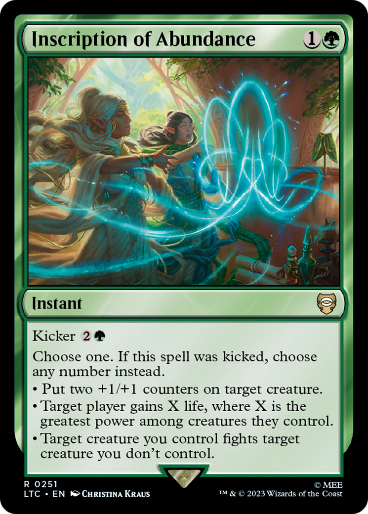Inscription of Abundance (LTC-251) [Tales of Middle-earth Commander] MTG Single Wizards of the Coast