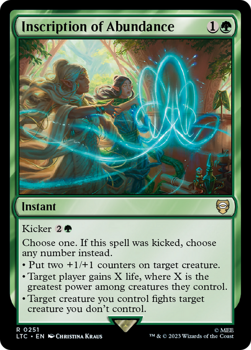 Inscription of Abundance (LTC-251) [Tales of Middle-earth Commander] MTG Single Wizards of the Coast