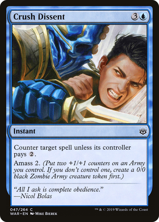 Crush Dissent (WAR-047) [War of the Spark] MTG Single Wizards of the Coast