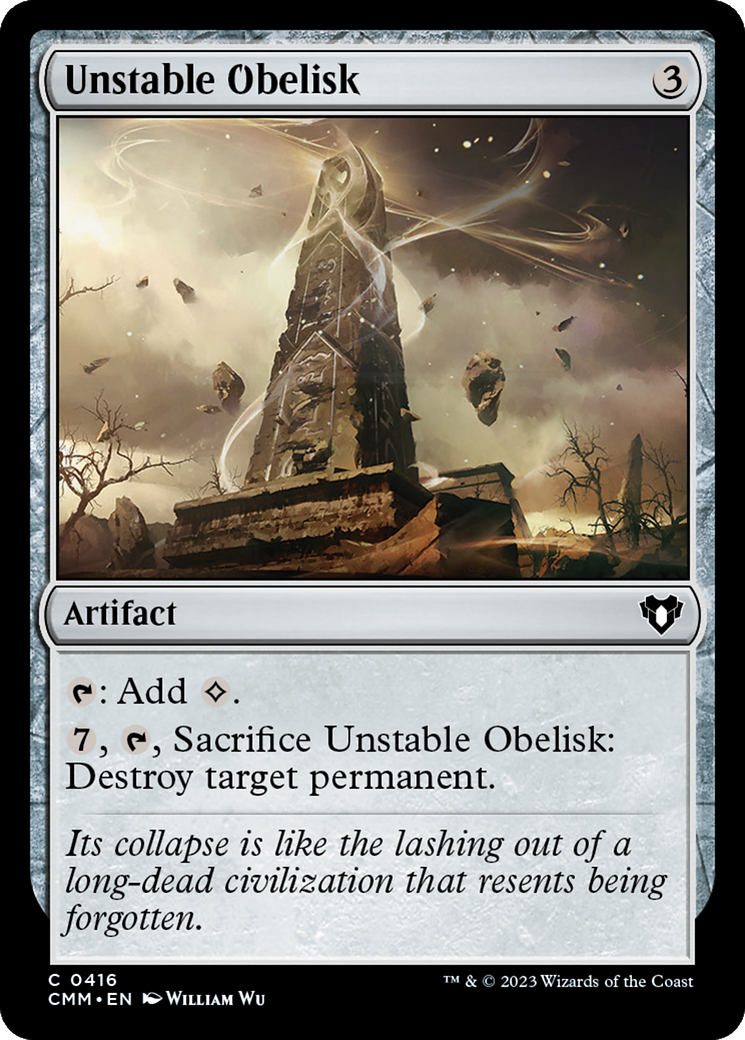 Unstable Obelisk (CMM-416) [Commander Masters] Foil MTG Single Wizards of the Coast