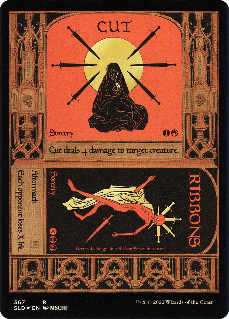 Cut // Ribbons (Foil Etched) (Gold) (SLD-367) [Secret Lair] Drop Foil MTG Single Wizards of the Coast
