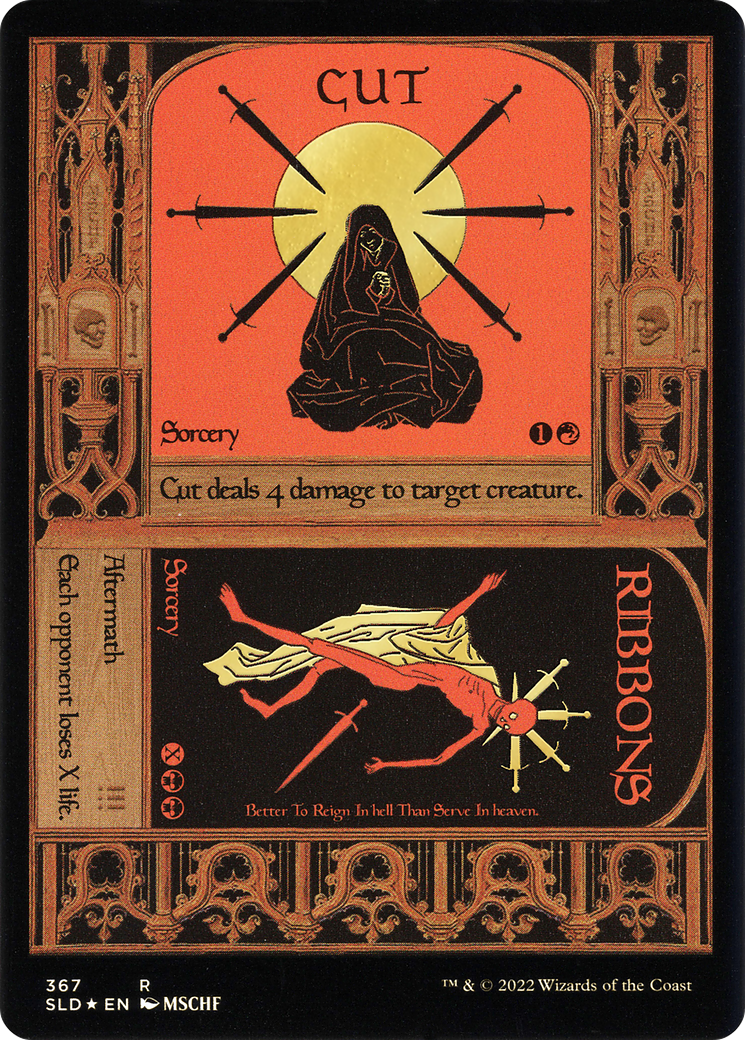 Cut // Ribbons (Foil Etched) (Gold) (SLD-367) [Secret Lair] Drop Foil MTG Single Wizards of the Coast