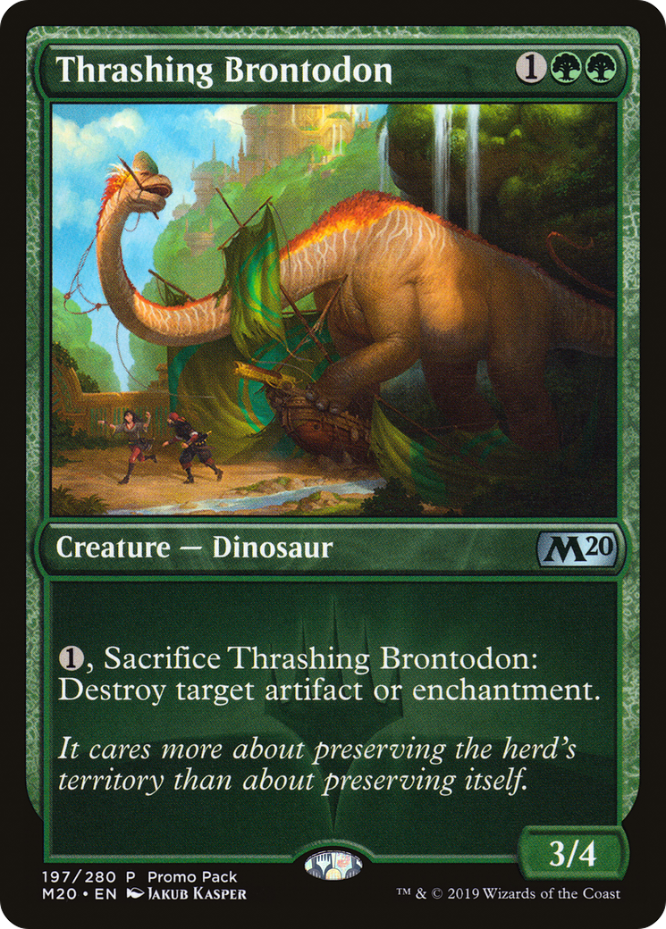 Thrashing Brontodon (PPM20-197) [Core Set 2020 Promos] MTG Single Wizards of the Coast