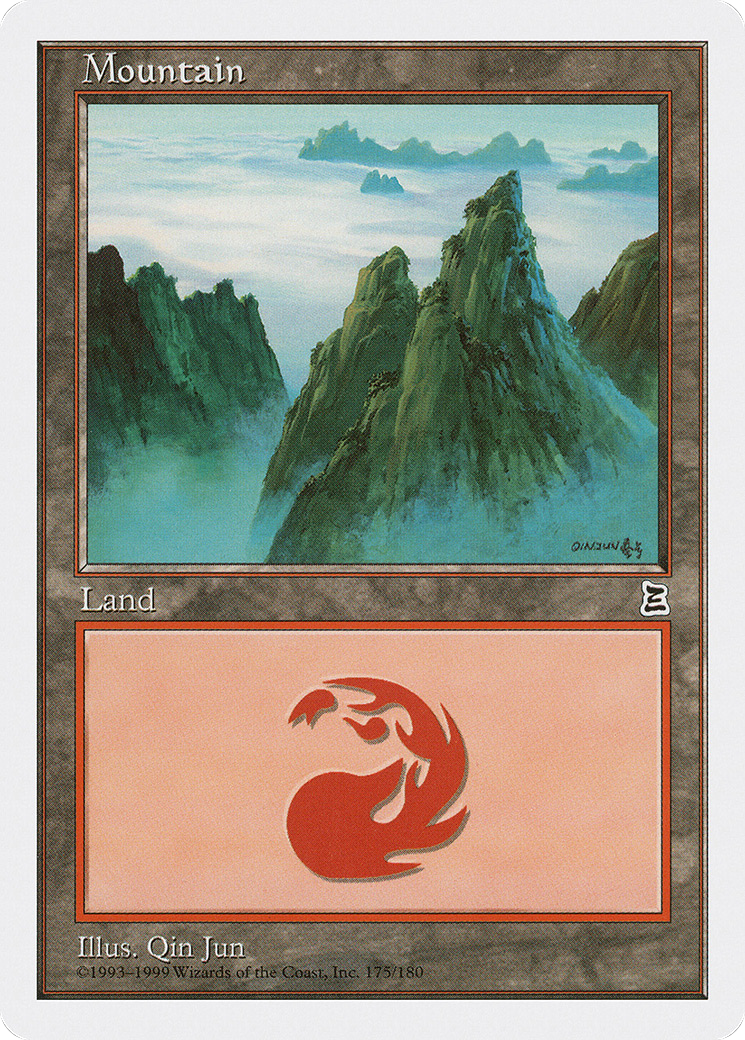 Mountain (PTK-175) [Oldschool] Portal Three Kingdoms MTG Single Wizards of the Coast