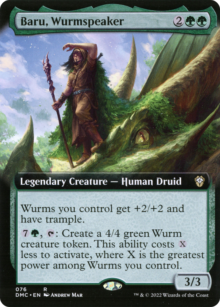 Baru, Wurmspeaker (DMC-076) [Dominaria United Commander] (Extended Art) Foil MTG Single Wizards of the Coast