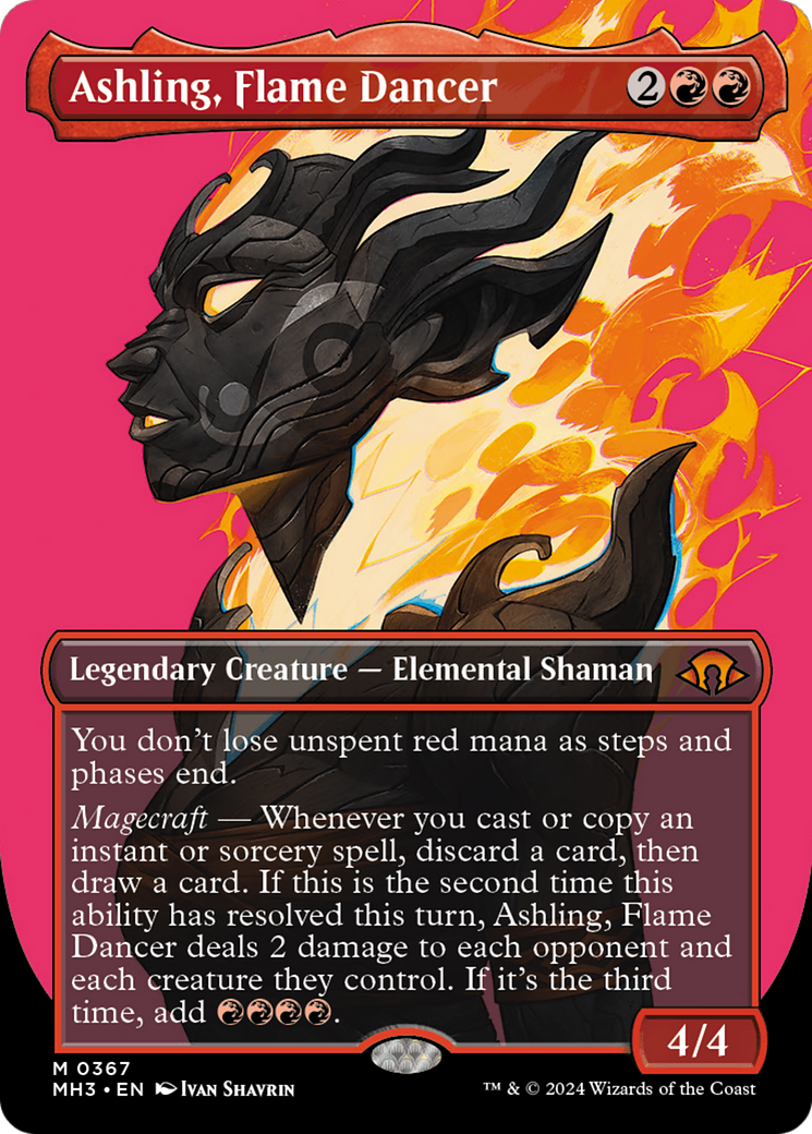 Ashling, Flame Dancer (MH3-367) [Modern Horizons 3] (Borderless) Foil MTG Single Wizards of the Coast