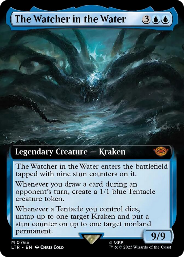 The Watcher in the Water (Surge Foil) (LTR-765) [The Lord of the Rings: Tales of Middle-earth] (Extended Art) Foil MTG Single Wizards of the Coast