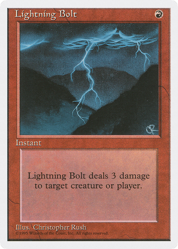 Lightning Bolt (4ED-208) [Fourth Edition] MTG Single Wizards of the Coast