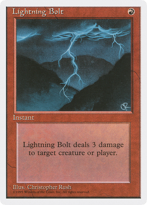 Lightning Bolt (4ED-208) [Fourth Edition] MTG Single Wizards of the Coast