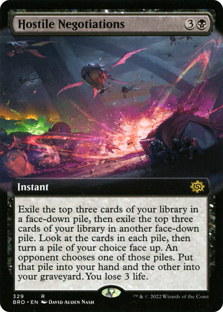Hostile Negotiations (BRO-329) [The Brothers' War] (Extended Art) Foil MTG Single Wizards of the Coast