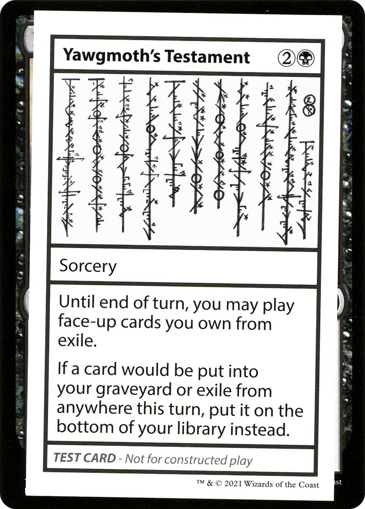 Yawgmoth's Testament (CMB1-052) [Mystery Booster] Playtest Cards 2021 MTG Single Wizards of the Coast