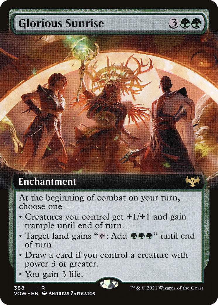 Glorious Sunrise (VOW-388) [Innistrad: Crimson Vow] (Extended Art) Foil MTG Single Wizards of the Coast