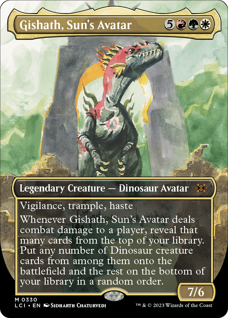 Gishath, Sun's Avatar (LCI-330) [The Lost Caverns of Ixalan] (Borderless) MTG Single Wizards of the Coast