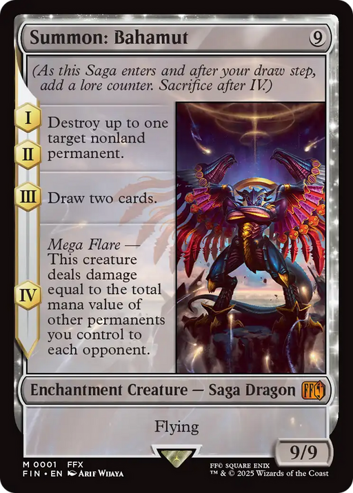 Summon: Bahamut (FIN-001) [FINAL FANTASY] MTG Single Wizards of the Coast