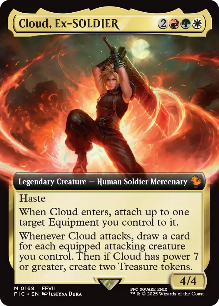 Cloud, Ex-SOLDIER (FIC-168) [Commander: FINAL FANTASY] (Extended Art) MTG Single Wizards of the Coast
