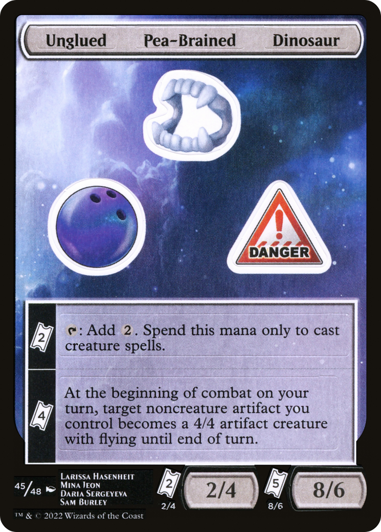 Unglued Pea-Brained Dinosaur (UNF-045) [Tokens] Unfinity Sticker Sheets MTG Single Wizards of the Coast