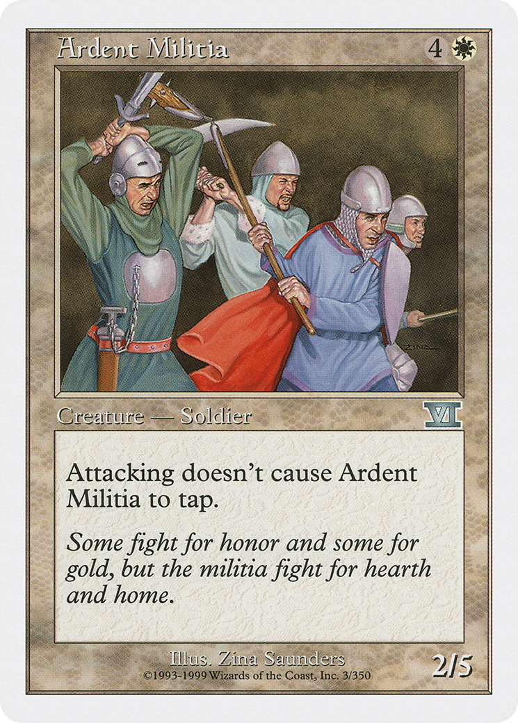 Ardent Militia (6ED-003) [Classic Sixth Edition] MTG Single Wizards of the Coast