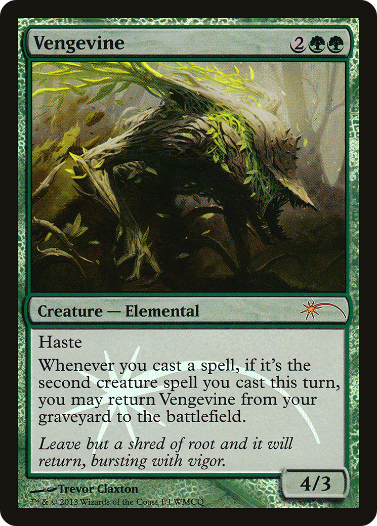 Vengevine (WMCQ-001) [Misc] World Magic Cup Qualifiers Foil MTG Single Wizards of the Coast