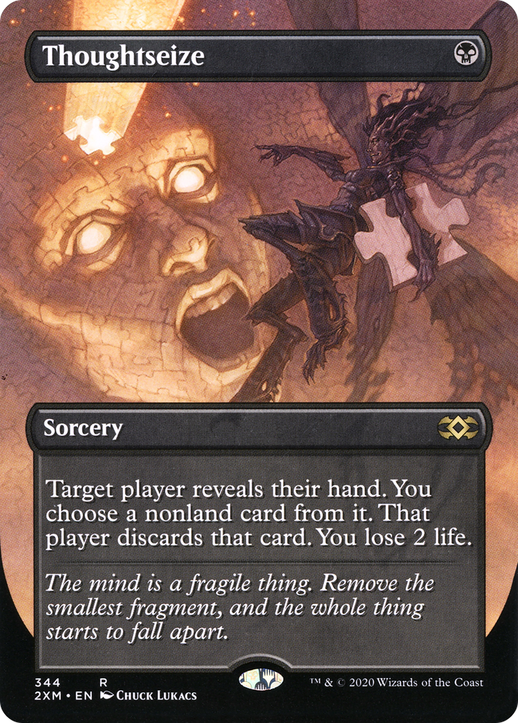 Thoughtseize (2XM-344) [Double Masters] (Borderless) Foil MTG Single Wizards of the Coast