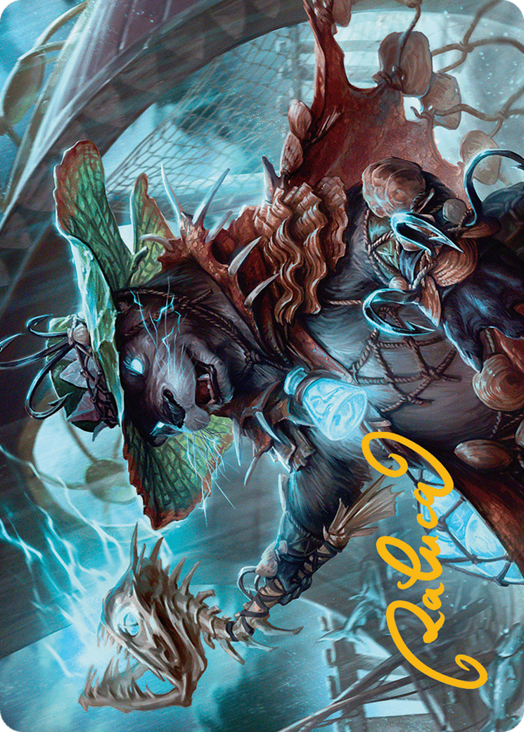 Tempest Angler Art Card (Gold-Stamped Signature) [Art Series] Bloomburrow MTG Single Magic: The Gathering