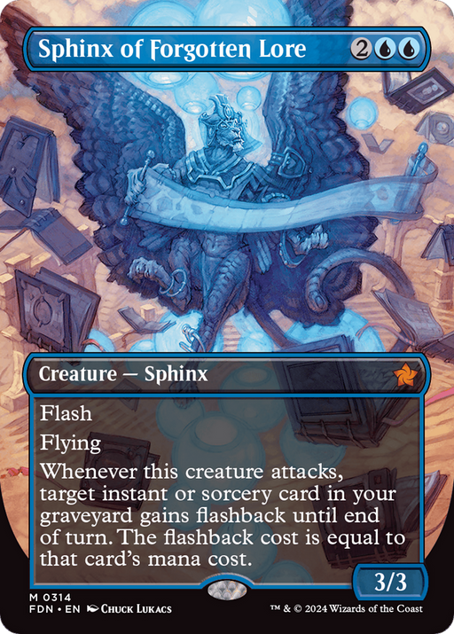 Sphinx of Forgotten Lore (FDN-314) [Foundations] (Borderless) Foil MTG Single Wizards of the Coast