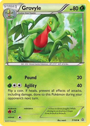 Grovyle (7/160) Reverse Holofoil [XY: Primal Clash] Pokemon Single Pokémon