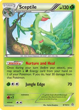 Sceptile (8/160) Reverse Holofoil [XY: Primal Clash] Pokemon Single Pokémon