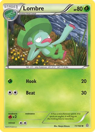 Lombre (11/160) Reverse Holofoil [XY: Primal Clash] Pokemon Single Pokémon