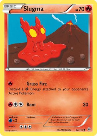 Slugma (22/160) Reverse Holofoil [XY: Primal Clash] Pokemon Single Pokémon