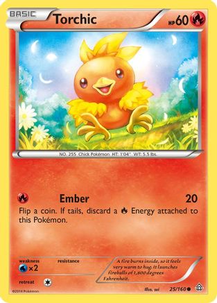 Torchic (25/160) Reverse Holofoil [XY: Primal Clash] Pokemon Single Pokémon