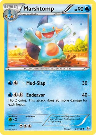 Marshtomp (34/160) Reverse Holofoil [XY: Primal Clash] Pokemon Single Pokémon