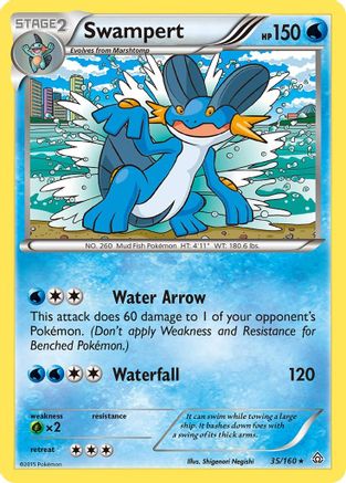 Swampert (35/160) Reverse Holofoil [XY: Primal Clash] Pokemon Single Pokémon
