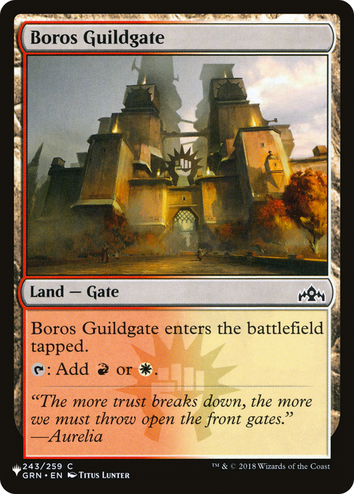 Boros Guildgate (LIST-GRN-243) [Mystery Booster] The List Reprints MTG Single Wizards of the Coast
