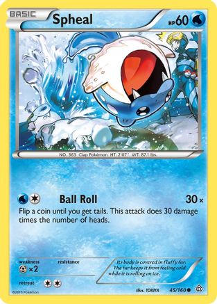 Spheal (45/160) Reverse Holofoil [XY: Primal Clash] Pokemon Single Pokémon