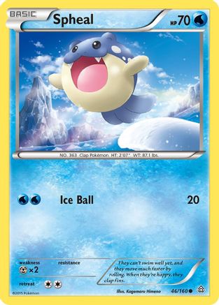Spheal (46/160) Reverse Holofoil [XY: Primal Clash] Pokemon Single Pokémon