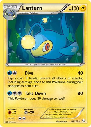 Lanturn (/160) [XY: Primal Clash] Pokemon Single Pokémon