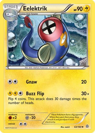 Eelektrik (/160) Reverse Holofoil [XY: Primal Clash] Pokemon Single Pokémon