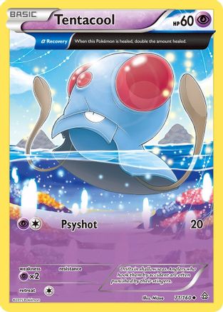 Tentacool (Alpha) (71/160) Reverse Holofoil [XY: Primal Clash] Pokemon Single Pokémon
