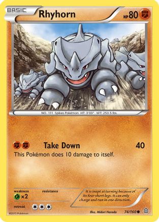 Rhyhorn (/160) Reverse Holofoil [XY: Primal Clash] Pokemon Single Pokémon